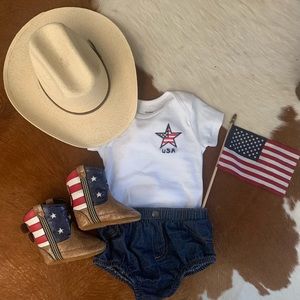 Patriotic onsie custom order from howdy littles